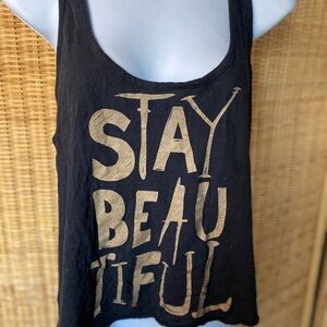 Black and Gold Graphic Tank Top